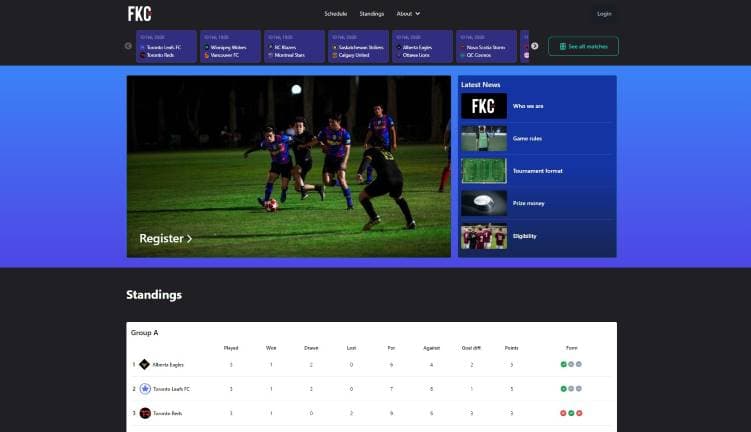 Footy King Championship - Ottawa-Based Soccer League Website