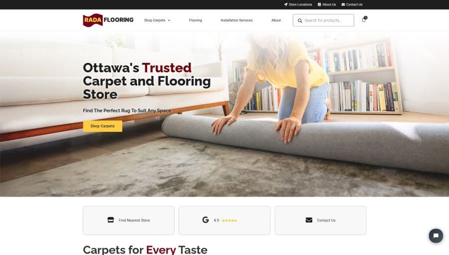 Rada Flooring - Carpet and Flooring E-Commerce Website